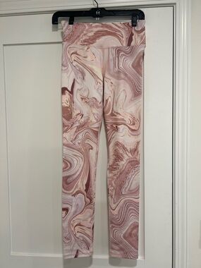 Old Navy Girls Pink Marble-Print Leggings
